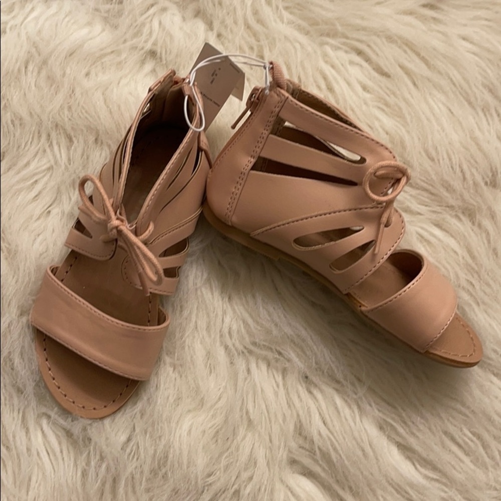 Nude sandals with zipper size 10